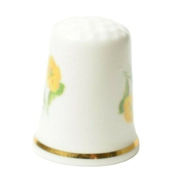 Raesuevic Ceramics Yellow Hibiscus Hannah Collectible China Souvenir Thimble - Picture 4 of 5